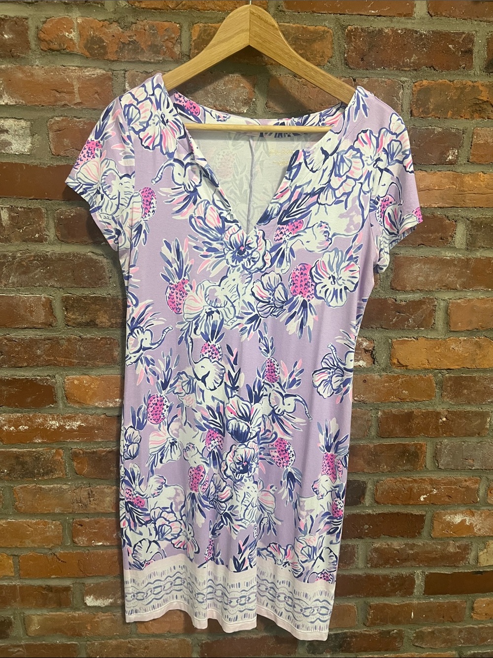 Lilly Pulitzer Lavender Floral V-Neck Tunic Dress